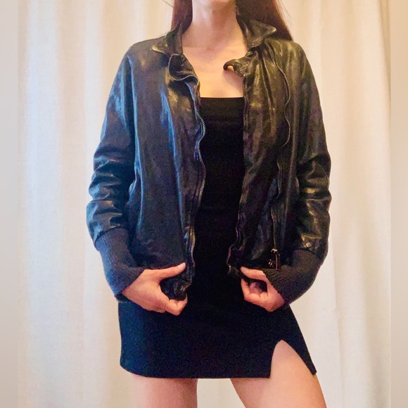 Giorgio Brato Leather Jacket with Removable Fur. Size 46z - Picture 2 of 15